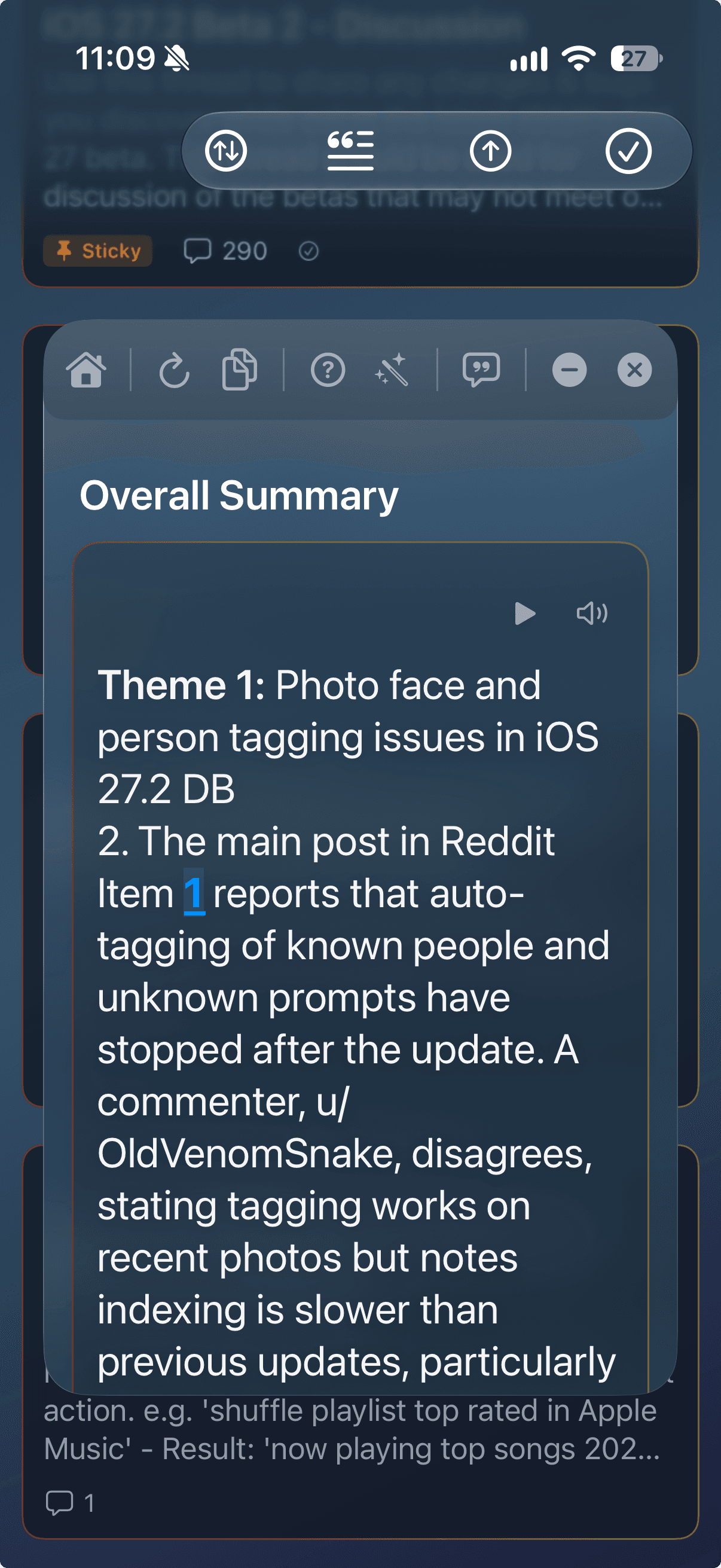 RSSum on iPhone: overall summary