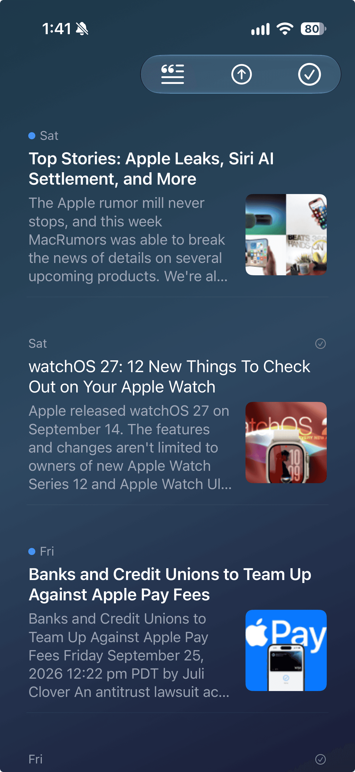 RSSum on iPhone: a feed