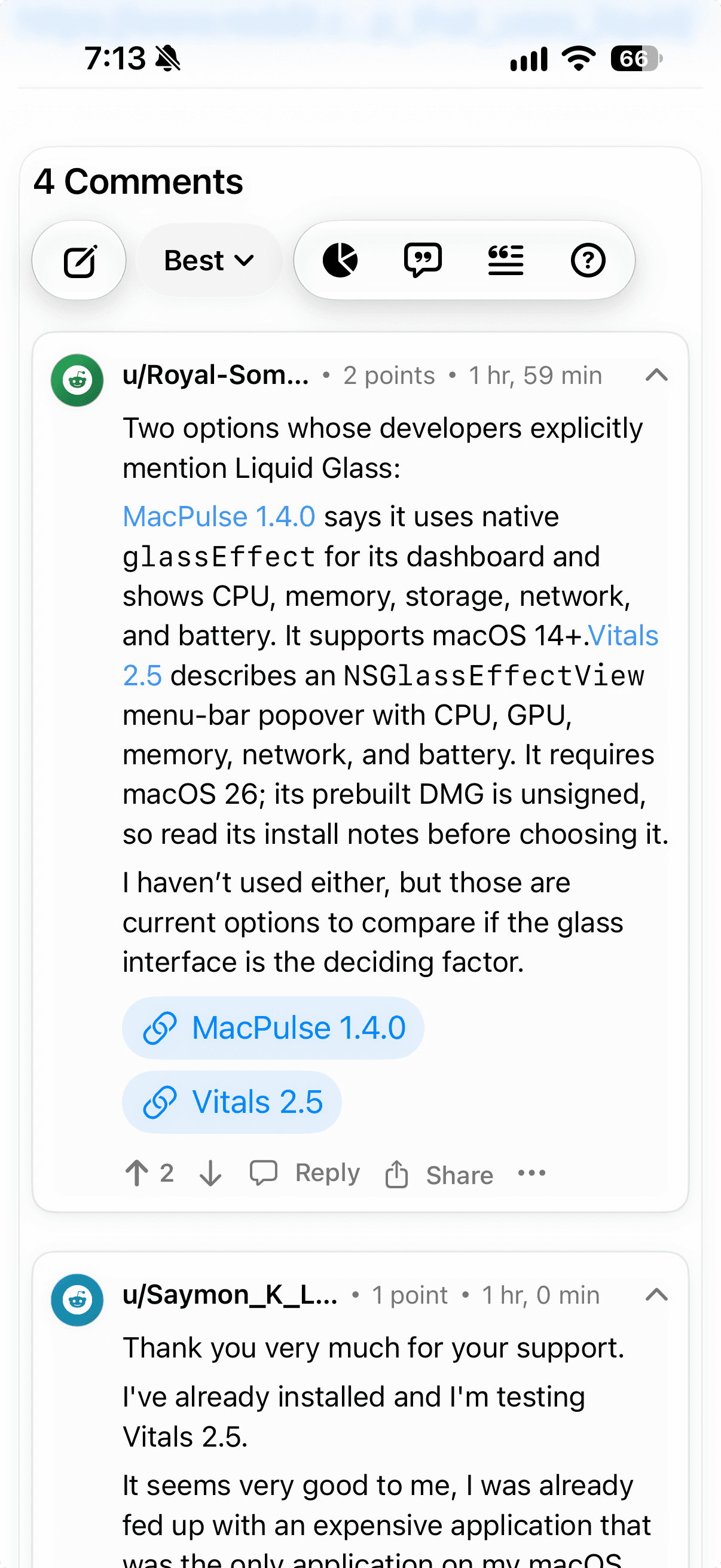 RSSum on iPhone: links in comments · light